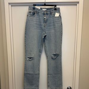 H&M 90s straight distressed high waist